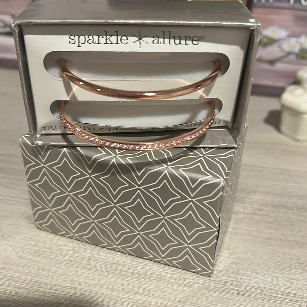 Pure silver plated cubic zirconia bracelets
